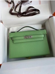 Fake Hermes Original Epsom Leather KEL2278 green&Silver-Tone Metal Tl373xR88