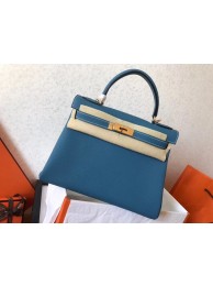Fake Hermes original Togo leather kelly bag KL320 sky blue Tl706uQ71