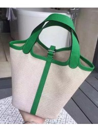 Fake Hermes Picotin Lock 18cm Bag Canvas HPL8618T Green Tl1009eZ32