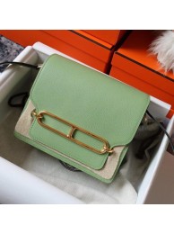 Fake Hermes Roulis 19cm Evercolor 9D H9003 light green&Gold Tl141QF99