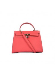 Fashion Hermes Kelly 32cm Bags Light Red Calf Leather Gold Tl1931De45