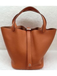 Fashion Hermes Picotin Lock 22cm Bags Litchi Leather HPL1048 Orange Tl1210Of26