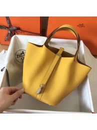 First-class Quality Hermes Picotin Lock PM Bags Original Leather H8688 yellow Tl667VJ28