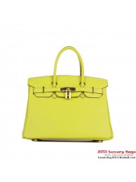 Hermes Birkin 30CM Tote Bags Lemon Clemence Leather Gold Tl1876RX32