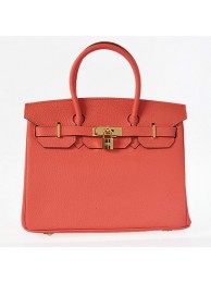 Hermes Birkin 30CM Tote Bags Pompadour Grain Leather Gold Tl1936pB23