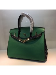 HERMES Birkin 35cm Bag Calfskin Leather 17823 Green Tl894Yv36