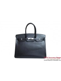 Hermes Birkin 35CM Tote Bag Black Clemence Leather H6089 Silver/Gold Tl1874hk64