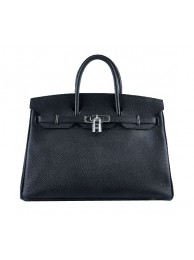 Hermes Birkin 35CM Tote Bag Black Grainy Leather Silver Tl1594va68