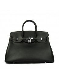 Hermes Birkin 35CM Tote Bag Black Smooth Leather H6089 Silver Tl1368pA42