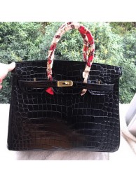 Hermes Birkin 35CM Tote Bag Croco Leather H35CO Black Tl1289Hn31