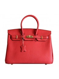Hermes Birkin 35CM Tote Bag Red Clemence Leather H6089 Gold Tl1799DI37