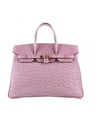 Hermes Birkin 35CM Tote Bags Pink Ostrich Leather H6089 Gold Tl1430rf73