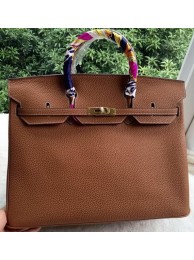 Hermes Birkin 40CM Bag Wheat Litchi Leather BK40 Gold Tl1117Is53