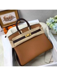 Hermes Birkin Bag Original Leather 35CM Color matching 17888 Brown&Dark Brown Tl396zd34