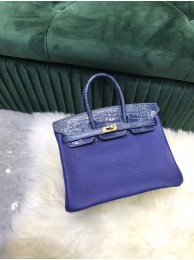 Hermes Birkin Bag Original Leather crocodile togo HBK2530 Blue Tl481Va47