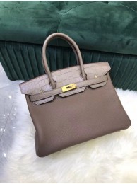 Hermes Birkin Bag Original Leather crocodile togo HBK2530 gray Tl483Mc61