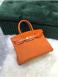 Hermes Birkin Bag Original Leather crocodile togo HBK2530 orange Tl487yj81