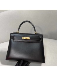 Hermes BOX Leather KL28 black Tl168Tk78