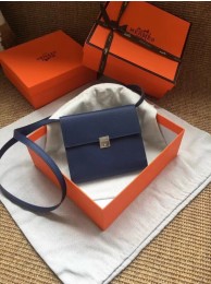 Hermes Clutch Epsom calfskin H0589 Dark Blue Tl752Is53