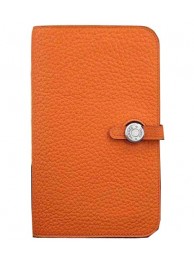 Hermes Compact Passport Holder Original Leather Wallet Orange Tl2176rd58