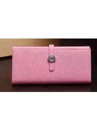 Hermes Dogon Original Leather Wallet H509 Pink Tl2084Is79