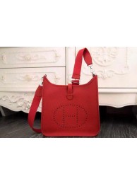 Hermes Evelyne 28cm Messenger Bag Original Leather H1188 Red Tl1307jo45