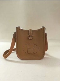 Hermes Evelyne original togo leather mini Shoulder Bag H15698 brown Tl460fw56
