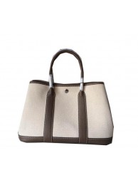 Hermes Garden Party 30CM Bag Canvas Leather H11S Grey Tl1499KX22