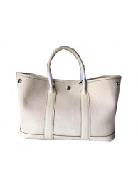 Hermes Garden Party 30CM Bag Canvas Leather H11S OffWhite Tl1496Cw85