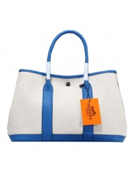 Hermes Garden Party 30cm Tote Bag Canvas Blue Tl1378lq41