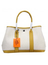 Hermes Garden Party 30cm Tote Bag Canvas Yellow Tl1381ED90