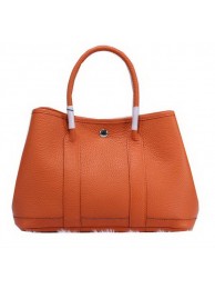 Hermes Garden Party 30cm Tote Bags Grainy Leather Orange Tl1349sp14