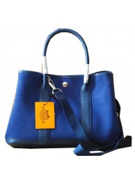 Hermes Garden Party 30cm Tote Bags Original Leather Blue Tl1315fJ40