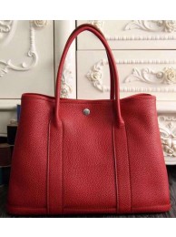 Hermes Garden Party 36cm 30cm Tote Bag Original Leather Red Tl1060nU55