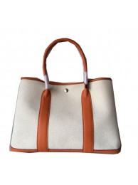 Hermes Garden Party 36CM Bag Canvas Leather H11M Orange Tl1513uU16