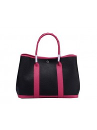 Hermes Garden Party 36cm Tote Bag Grainy Leather Black&Rose Tl1364bm74