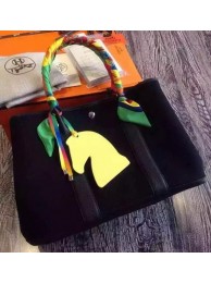 Hermes Garden Party 36cm Tote Bags Canvas HGP1927 Black Tl992Lo54
