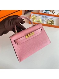Hermes Kelly 19cm Shoulder Bags Epsom Leather KL19 Gold hardware pink Tl207Dq89