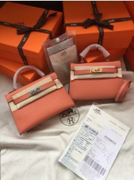 Hermes Kelly 19cm Shoulder Bags Epsom Leather KL19 pink Tl432uk46