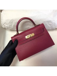 Hermes Kelly 20cm Tote Bag Original Epsom Leather KL20 fuchsia Tl780ki86
