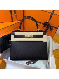 Hermes Kelly 28cm Shoulder Bags Epsom Leather KL28 Black Tl447dX32