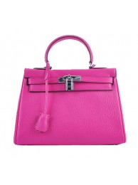 Hermes Kelly 28cm Shoulder Bags Peach Grainy Leather Silver Tl1561OG45