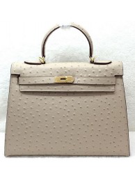 Hermes Kelly 32cm Shoulder Bag Ostrich Leather K32LI Apricot Tl1166EW67