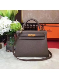 Hermes Kelly 32cm Shoulder Bag TOGO Leather KY32 Grey Tl887UF26