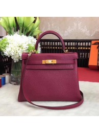 Hermes Kelly 32cm Shoulder Bag TOGO Leather KY32 Wine Tl886vm49