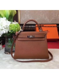Hermes Kelly 32cm Shoulder Bag Wheat TOGO Leather KY32 Silver Tl880vK93