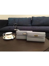 Hermes Kelly Epsom Leather Wallet H4086 Light Grey Tl2063vN22
