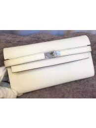 Hermes Kelly Wallet Epsom Leather H009 White Tl2098pA42