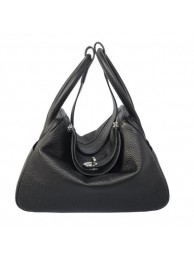 Hermes Lindy 30CM Black Grainy Leather Havanne Shoulder Bag Tl1747TL77