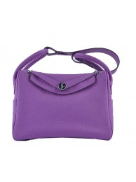 Hermes Lindy 30CM Grainy Leather Shoulder Bag H6207 Purple Tl1556DO87